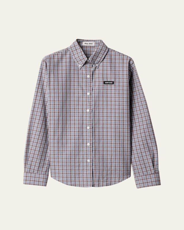 Check Long-Sleeve Button-Down Shirt